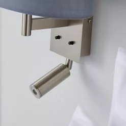 Dunelm Reader Shaded Grey Wall Light -DUNEL House Shop 1000158737 alt02