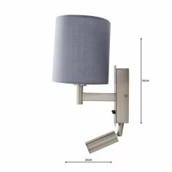 Dunelm Reader Shaded Grey Wall Light -DUNEL House Shop 1000158737 alt04