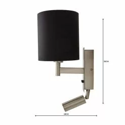 Dunelm Reader Shaded Black Wall Light -DUNEL House Shop 1000158739 alt04