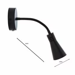 Dunelm Nola Adjustable Easy Fit Plug In Wall Light Black -DUNEL House Shop 1000158740 alt04