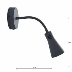 Dunelm Nola Adjustable Easy Fit Plug In Wall Light Grey -DUNEL House Shop 1000158741 alt04