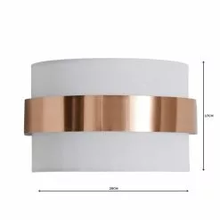 Dunelm Joey Ivory Shaded Copper Wall Light -DUNEL House Shop 1000158743 alt04