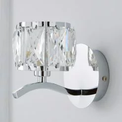 Dunelm Kleio Glass Chrome Wall Light -DUNEL House Shop 1000158744 alt01