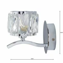 Dunelm Kleio Glass Chrome Wall Light -DUNEL House Shop 1000158744 alt04