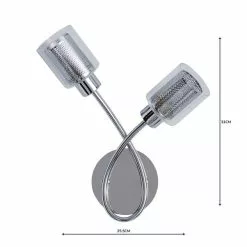 Dunelm Grace 2 Light Chrome Wall Light -DUNEL House Shop 1000158745 alt04