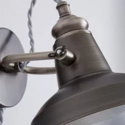 Dunelm Lucas Industrial Easy Fit Plug In Wall Light Pewter -DUNEL House Shop 1000158758 alt02