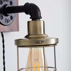 Dunelm Milas Pipe Industrial Easy Fit Plug In Wall Light Black -DUNEL House Shop 1000158759 alt02