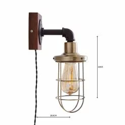 Dunelm Milas Pipe Industrial Easy Fit Plug In Wall Light Black -DUNEL House Shop 1000158759 alt04