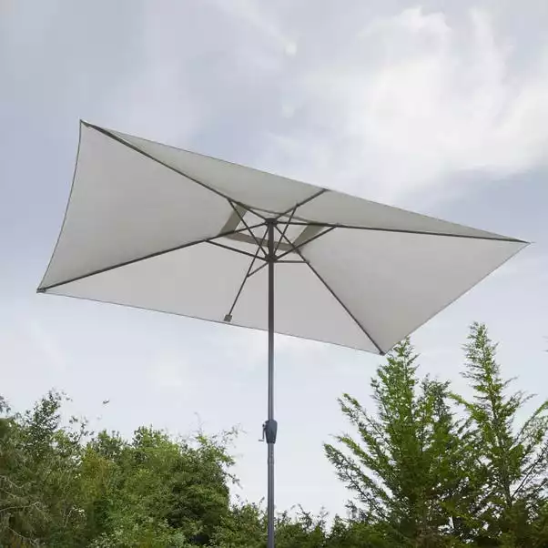 Dunelm 3m Grey Rectangular Crank Parasol 4 Dunelm 3m Grey Rectangular Crank Parasol - Image 2