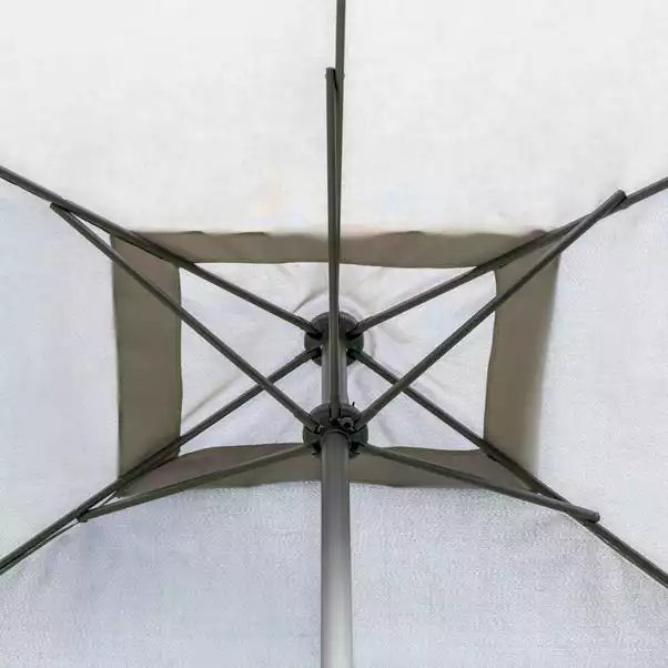 Dunelm 3m Grey Rectangular Crank Parasol 5 Dunelm 3m Grey Rectangular Crank Parasol - Image 3
