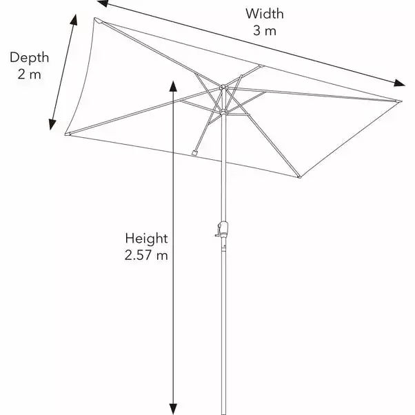 Dunelm 3m Grey Rectangular Crank Parasol 6 Dunelm 3m Grey Rectangular Crank Parasol - Image 4
