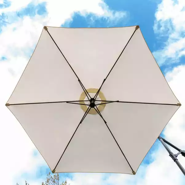 Dunelm 3m Cream Cantilever Parasol 4 Dunelm 3m Cream Cantilever Parasol - Image 2