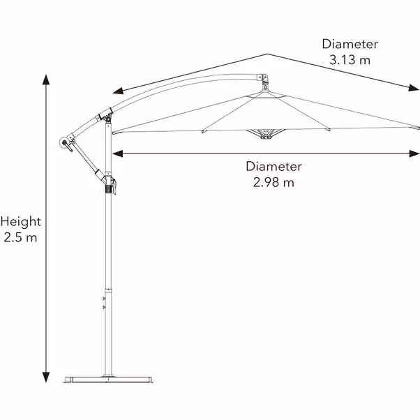 Dunelm 3m Cream Cantilever Parasol 5 Dunelm 3m Cream Cantilever Parasol - Image 3