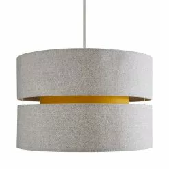 Dunelm Frea Lennox 45cm Ochre Drum Shade -DUNEL House Shop 1000169157 alt04