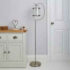 Dunelm Hurricane Satin Nickel Floor Lamp -DUNEL House Shop 1000169168 alt01