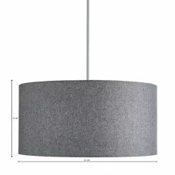 Dunelm Marl Felt 45cm Grey Drum Shade -DUNEL House Shop 1000169200 alt07