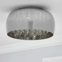 Dunelm Seychelles Smoked Flush Ceiling Fitting -DUNEL House Shop 1000169235 alt01
