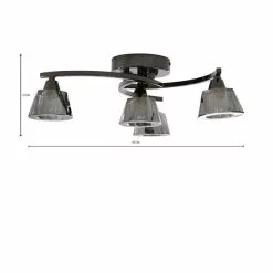 Dunelm Vanessa Smoked 4 Light Flush Ceiling Fitting -DUNEL House Shop 1000169256 alt07