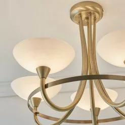 Vogue Lighting Vogue Cagney 5 Light Semi Flush Ceiling Fitting Brass -DUNEL House Shop 1000169430 alt03