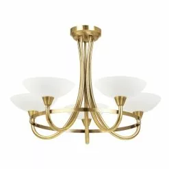 Vogue Lighting Vogue Cagney 5 Light Semi Flush Ceiling Fitting Brass -DUNEL House Shop 1000169430 alt04