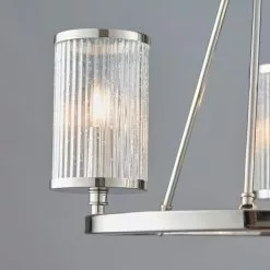 Vogue Lighting Vogue Easton Ribbed Glass Semi Flush Ceiling Fitting Chrome -DUNEL House Shop 1000169454 alt02