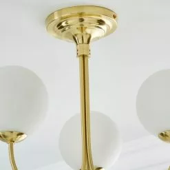 Dunelm Gigi Semi Flush White Ceiling Fitting -DUNEL House Shop 1000180650 alt02