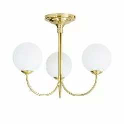 Dunelm Gigi Semi Flush White Ceiling Fitting -DUNEL House Shop 1000180650 alt05