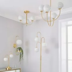 Dunelm Gigi Semi Flush White Ceiling Fitting -DUNEL House Shop 1000180650 alt08