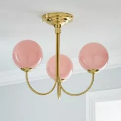 Dunelm Gigi Semi Flush Pink Ceiling Fitting -DUNEL House Shop 1000180655 alt01