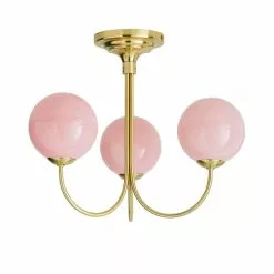 Dunelm Gigi Semi Flush Pink Ceiling Fitting -DUNEL House Shop 1000180655 alt05