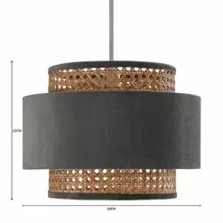 Dunelm Nova Velvet And Cane Shade 30cm -DUNEL House Shop 1000181511 alt07