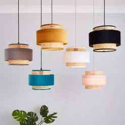 Dunelm Nova Velvet And Cane Shade 30cm -DUNEL House Shop 1000181511 alt08