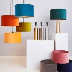 Dunelm Nesa 35cm Velvet Drum Shade -DUNEL House Shop 1000181822 alt06