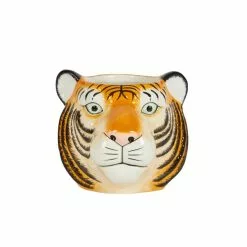 Dunelm Ceramic Tiger Head Pot 12cm -DUNEL House Shop 1000182403 alt02