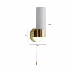 Dunelm Porto Bathroom Wall Light Brass -DUNEL House Shop 1000182551 alt07