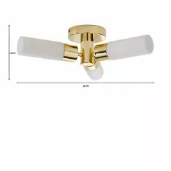 Dunelm Porto Bathroom 3 Light Ceiling Fitting Brass -DUNEL House Shop 1000182553 alt07