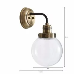 Dunelm Broden Bathroom Wall Light Ant Brass -DUNEL House Shop 1000182577 alt07