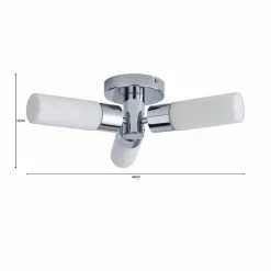 Dunelm Porto 3 Light Bathroom Flush Fitting Chrome -DUNEL House Shop 1000182586 alt07
