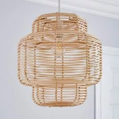 The Edited Life Wicker Tiered Easy Fit Pendant Natural 9 The Edited Life Wicker Tiered Easy Fit Pendant Natural -DUNEL House Shop 1000182804 alt01