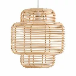 The Edited Life Wicker Tiered Easy Fit Pendant Natural 11 The Edited Life Wicker Tiered Easy Fit Pendant Natural -DUNEL House Shop 1000182804 alt05