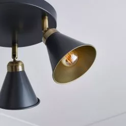 Dunelm Logan 3 Light Grey Spotlight Semi-Flush Fitting -DUNEL House Shop 1000183041 alt02