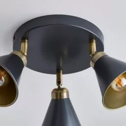 Dunelm Logan 3 Light Grey Spotlight Semi-Flush Fitting -DUNEL House Shop 1000183041 alt03