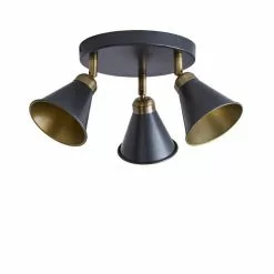 Dunelm Logan 3 Light Grey Spotlight Semi-Flush Fitting -DUNEL House Shop 1000183041 alt05
