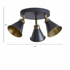 Dunelm Logan 3 Light Grey Spotlight Semi-Flush Fitting -DUNEL House Shop 1000183041 alt07