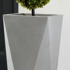 Dunelm Fibre Clay Tall Geometric Plant Pot -DUNEL House Shop 1000183044 alt01