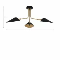 Dunelm Savona 3 Light Ceiling Fitting Black -DUNEL House Shop 1000183099 alt07