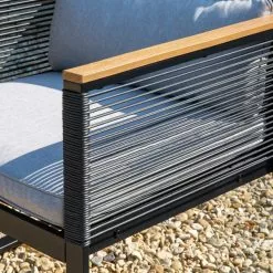 Elements 4 Seater Black Rope Conversation Set -DUNEL House Shop 1000183772 alt04