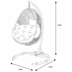 Dunelm Singapore Hanging Egg Chair -DUNEL House Shop 1000183783 alt09