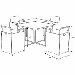 Dunelm St Lucia 4 Seater Grey Cube Dining Set -DUNEL House Shop 1000183785 alt09