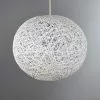 Dunelm Abaca Ball 20cm White Easy Fit Pendant
